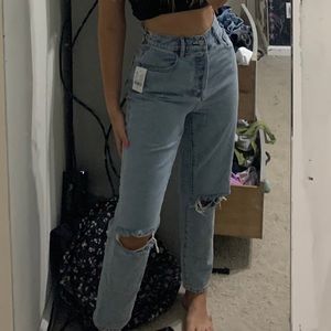 High Rise Straight Mom Jeans